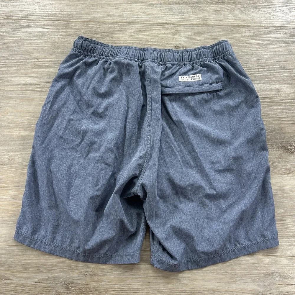 Fair Harbor Mens Large Blue Lined Swim Trunks Surfing Beach Stretch Pockets
